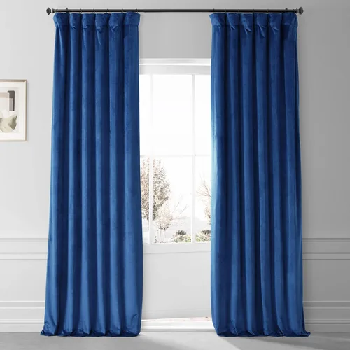 Vista 38 de HPD Half Price Drapes - Cortinas de terciopelo de lujo con bloqueo de luz para dormitorio (1 panel), 50W X 84L, cortinas Hotel con bloqueo de luz
