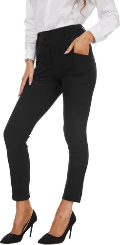 Vista 2 de XELORNA Pantalones de yoga para mujer, leggings elásticos y ajustados, pantalones casuales de negocios, con bolsillos