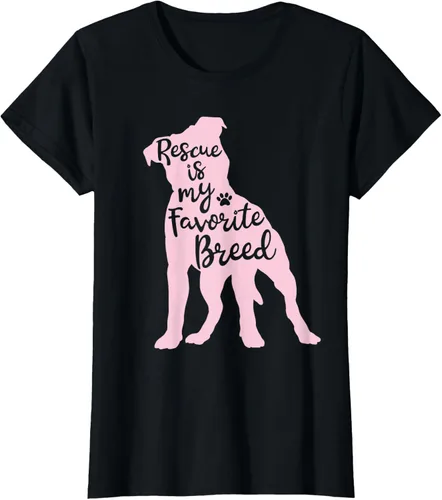 Vista 33 de Pitbull Rescue Is my Favorite Breed Dog Pit Bull Mama - Camiseta, Negro, S