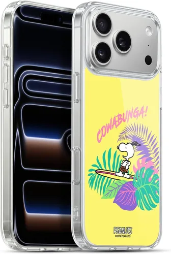 Vista 208 de Head Case Designs Funda de gel suave con licencia oficial de Peanuts Tropical Surf Snoopy Aloha Disco compatible con Apple iPhone 13 Mini Surf