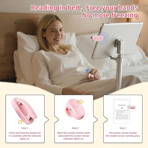 Vista 13 de Girador de páginas remoto Kindle, clic automático de página con clip para Kindle y tabletas, control de página de avance con un botón, control