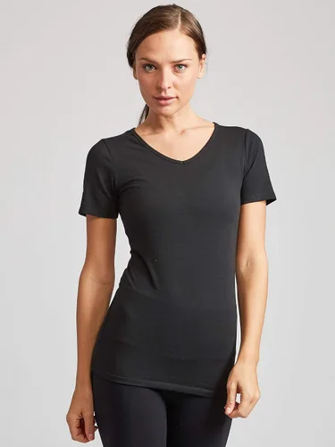 Vista 5 de Kalon - Paquete de 4 camisetas interiores con cuello en V para mujer 4PK Negro