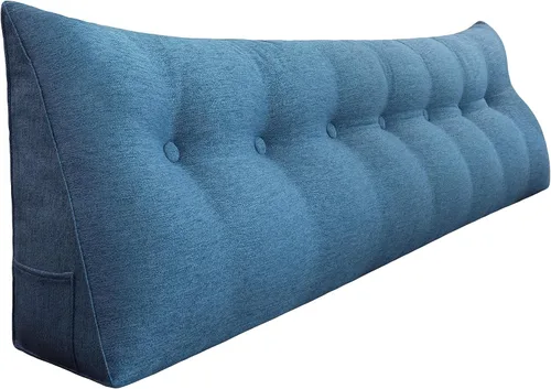 Vista 23 de Almohada de cuña acolchada de 8 libras para cabecero, posicionador corporal en forma de triángulo, almohada de lectura para la cama, almohada