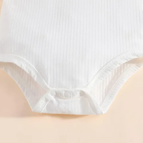 Vista 6 de Mameluco de una pieza para bebé niña, overol de una sola pieza, sin mangas, correa ajustable, traje de verano