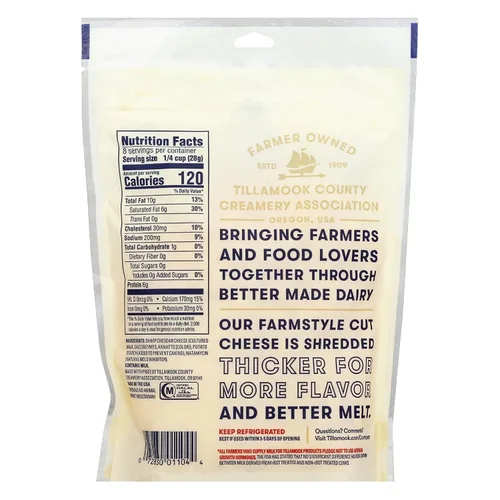 Vista 3 de Tillamook , Cheddar afilado queso triturado, 8 oz