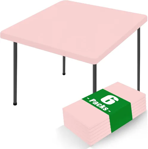 Vista 32 de Moosfor Paquete de 6 manteles cuadrados de elastano, manteles elásticos ajustables para pícnic, cubierta de mesa de patio elástica lavable para Negro