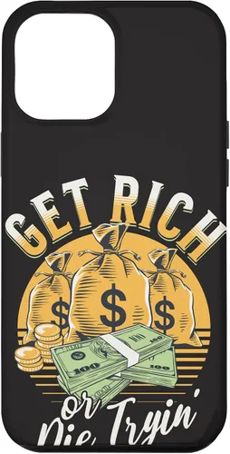 Vista 26 de Funda de dinero millonario para iPhone 12/12 Pro Get Rich or Die Trying Cash Hustle