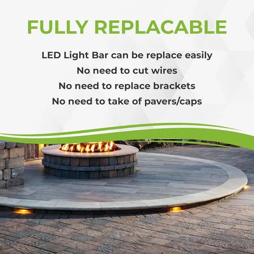 Vista 3 de LUMENGY Luz LED Hardscape de 12 pulgadas, 1 a 4 vatios regulable, 2700 K blanco cálido, 12 V, función fácil de reemplazar, incluye 3 placas