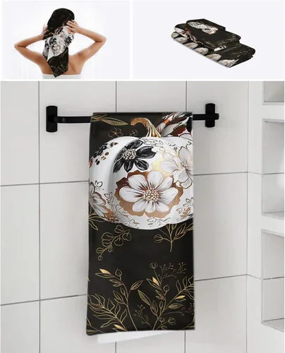 Vista 7 de Thanksgiving Pumpkins Bath Towels for Bathroom Set - Luxury Towels Gifts for Women,Quick Dry Beach Kitchen Hand Hair Face Yoga Workout Gym Towel and