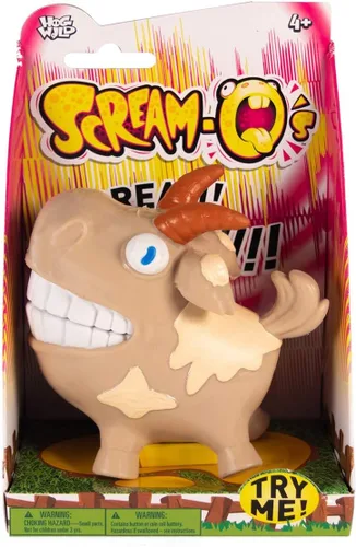 Vista 6 de Hog Wild Scream-O Screaming Goat Toy - Aprieta las mejillas de la cabra y hace un divertido sonido gritante, divertido relleno de calcetines