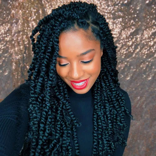 Vista 29 de TOYOTRESS Tiana Passion Twist Hair – 6 pulgadas, 2 piezas de trenzas de ganchillo pretrenzadas color negro natural, extensiones de cabello sintético