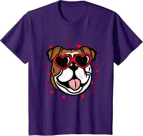 Vista 20 de Bulldog Valentine - Camiseta para amantes de las gafas de sol para perros, Negro