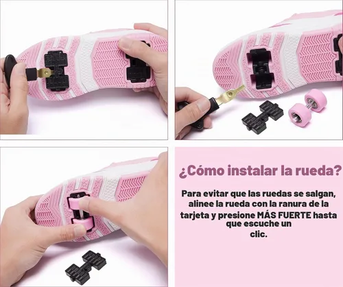 Vista 5 de Zapatillas con ruedas para patinar para niños, niñas y niños, con ruedas desmontables y estilo de moda