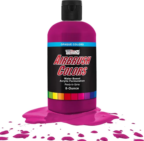 Vista 39 de U.S. Art Supply Pintura acrílica opaca para aerógrafo color azul aguamarina, botella de 1 onza, colores a base de agua no tóxicos de grado