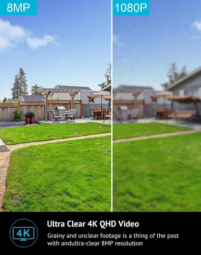 Vista 3 de LaView Cámaras de seguridad 4K de 8MP con cable para exteriores e interiores, IP65, Sensor Starlight y visión nocturna de 100 pies, detección