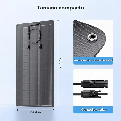 Vista 2 de Panel solar flexible 100W, ETFE de alta eficiencia del 23%