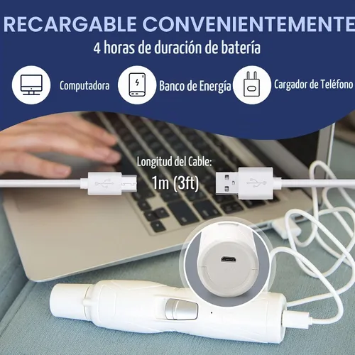 Vista 7 de Rexipets - Cortadora de uñas para perro, recargable, profesional, con LED, recargable, eléctrico, para mascotas, sin dolor, con patas de aseo