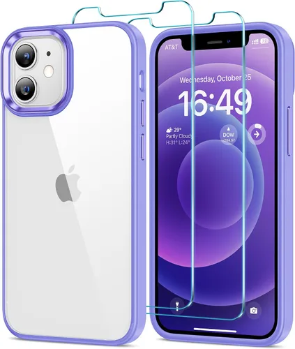 Vista 21 de HOOMIL Funda para iPhone 11 con 2 protectores de pantalla de vidrio templado, no amarillea, protección contra caídas, arañazos, transparente, parte