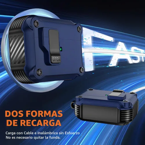 Vista 5 de Pohgelan Compatible con AirPods Pro 2ª/1ª funda (azul)