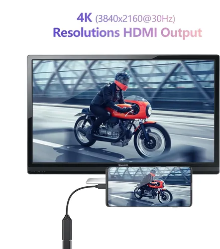 Vista 5 de RayCue Adaptador USB C a HDMI 4K, adaptador USB tipo C a HDMI [compatible con Thunderbolt 3/4] con iPhone 15 Pro/Max, MacBook Pro/Air 2023, iPad