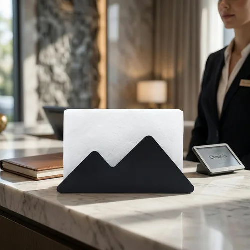 Vista 2 de Servilletero minimalista de acero inoxidable para encimera de cocina, mesa de comedor, escritorio de oficina, organizador para servilletas, cartas