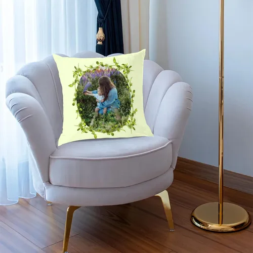 Vista 6 de Funda de almohada personalizada para mamá, funda de almohada cuadrada para el día de la madre, decoración de 16 pulgadas, vegetación