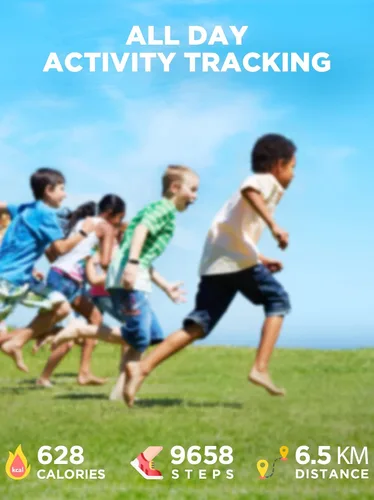 Vista 2 de BIGGERFIVE Vigor - Reloj de fitness para niños de 5 a 15 años, impermeable IP68, podómetro, seguimiento de actividad con monitor de frecuencia
