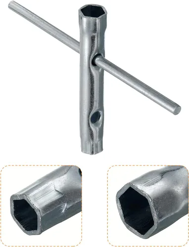 Vista 4 de uxcell Llave de bujía de encendido de 0.315-0.394 in, llave hexagonal de doble extremo, 2 piezas