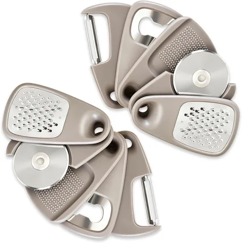 Vista 14 de 2 Pack Kitchen Gadgets Set 12 Pieces, Space Saving Cooking Tools Kitchen Accessories-Garlic Grinder, Cheese Grater, Vegetable Peeler, Pizza Cutter