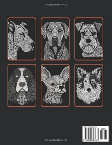Vista 2 de Paws and Pages Dog Breeds Coloring Book For Anxiety Relief and Relaxation