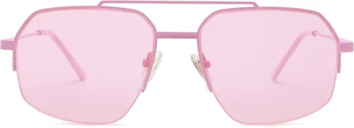 Vista 22 de SOJOS Trendy Aviator Sunglasses Mens Womens Retro Double Bridge Metal Frame Semi-Rimless Shades SJ1191
