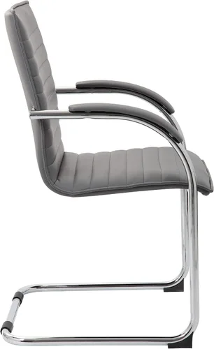 Vista 7 de Boss Office Products Boss Caressoftplus - Silla auxiliar de vinilo con marco cromado, (juego de 2), color gris