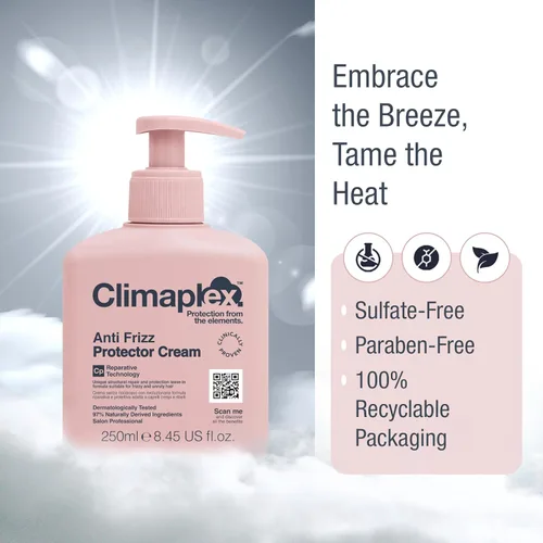 Vista 4 de Climaplex Crema protectora antiencrespamiento – Protege del calor y los daños UV – Promueve un cuero cabelludo saludable – Alivia y mejora el brillo
