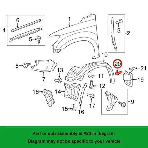 Vista 3 de 25PCS M6.3-0.098x0.610 in Cubierta de Parachoques Splash Shield Mud Guard Tornillo para Toyota 90159-60603