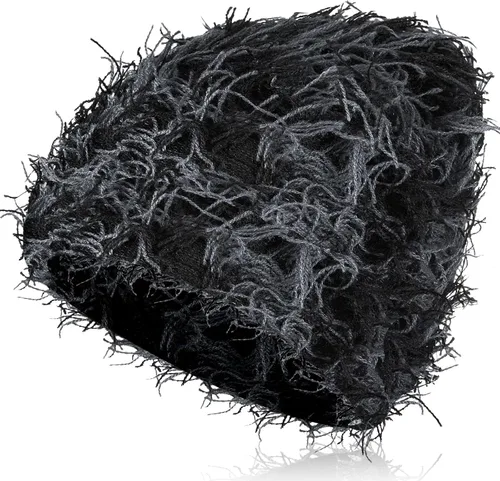 Vista 28 de Chuarry Distressed Knitted Beanie Fuzzy Winter Hat Albaricoque surtido