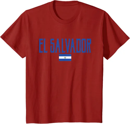 Vista 60 de Camiseta de texto azul con bandera de El Salvador, Negro, S