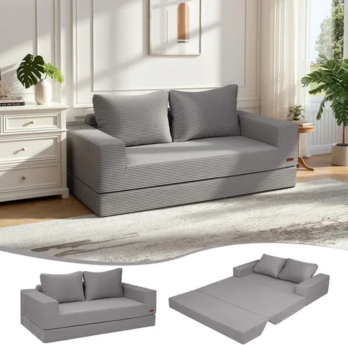 Vista 11 de COMAX - Sofá cama futón, sofá cama convertible, sofás plegables sin hueso