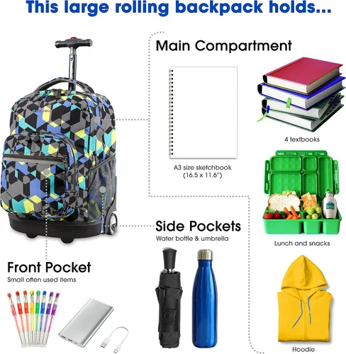 Vista 3 de J World New York Sunrise - Mochila con ruedas, Cubos), RBS-18 CUBES