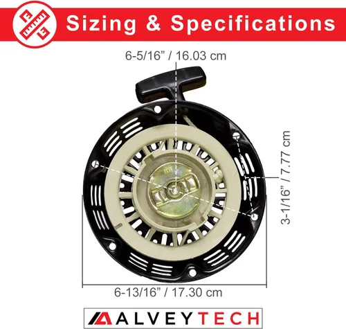 Vista 3 de AlveyTech Arrancador de tracción de retroceso negro de 196 cc y 6.5 Hp - para motores de gas Honda GX120 y GX160, Manco, Scooter, cortacésped