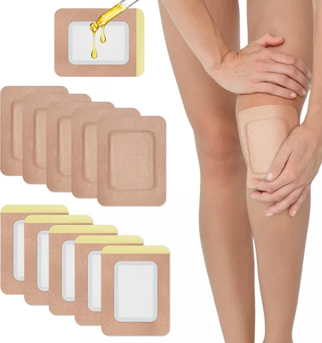Vista 9 de Paquete de 2 envolturas de aceite de ricino, envoltura de aceite de ricino para rodilla, codo, brazo y muslo, parche de algodón orgánico