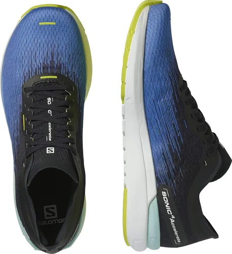 Vista 2 de Salomon Sonic 4 Accelerate - Tenis de correr para hombre, Negro azulado, D(M) US