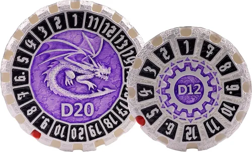 Vista 8 de Juego de dados de metal DND Dungeons and Dragon, juego de dados huecos poliédricos de dragón mágico de 7 piezas con caja de metal de regalo