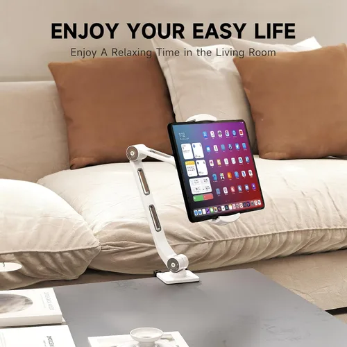 Vista 13 de suptek Soporte de escritorio de aleación de aluminio para teléfono celular, soporte para tableta de 360° y soportes ajustables para iPad, iPhone