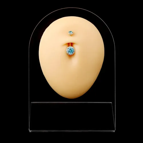 Vista 6 de Jewseen Anillo de ombligo de oro de 14 quilates con circonita cúbica brillante, piercing para el ombligo, joyería para el cuerpo