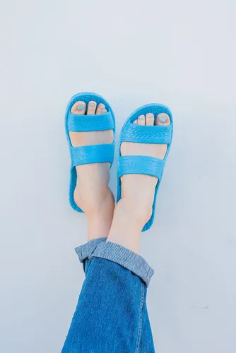 Vista 7 de Pali Hawaii Sandalias Jandals clásicas unisex para adultos Aguamarina