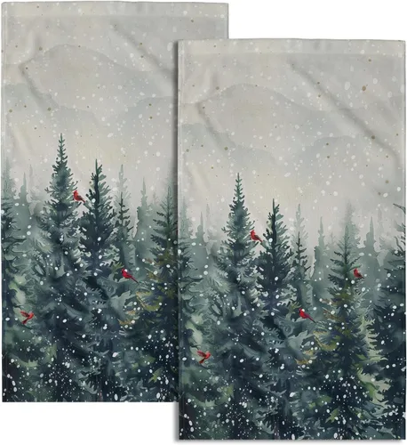 Vista 17 de Giwawa Juego de 2 toallas de mano vintage con diseño de oso y ciervo, diseño de alce y árbol, toalla de cara súper suave para baño, cocina, hombre