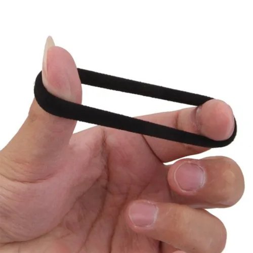 Vista 5 de J-MEE Bandas para el cabello, 100 piezas de coleta de algodón sin costuras, accesorios para cabello grueso (negro)