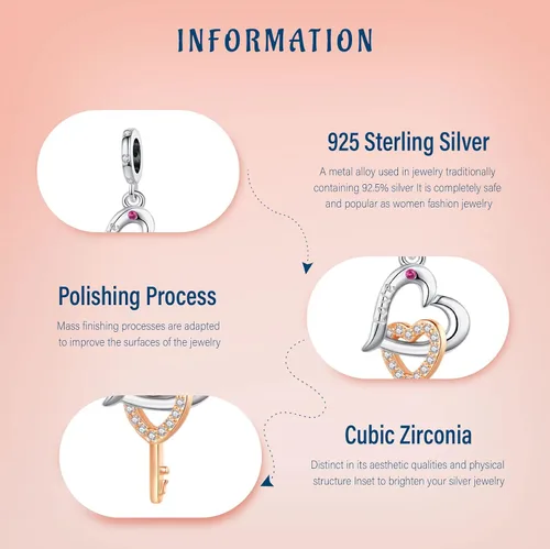Vista 74 de Amufer S925 Charms for Women, compatible with Pandora Bracelets and Necklaces, Jewelry Gift