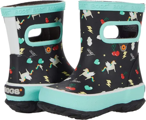 Vista 13 de BOGS Botas de lluvia de goma impermeables para niños y niñas Negro
