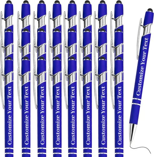 Vista 33 de Hasta 500 bolígrafos personalizados a granel con lápiz capacitivo, grabado, juego de bolígrafos con tu nombre, texto para mujeres de negocios
